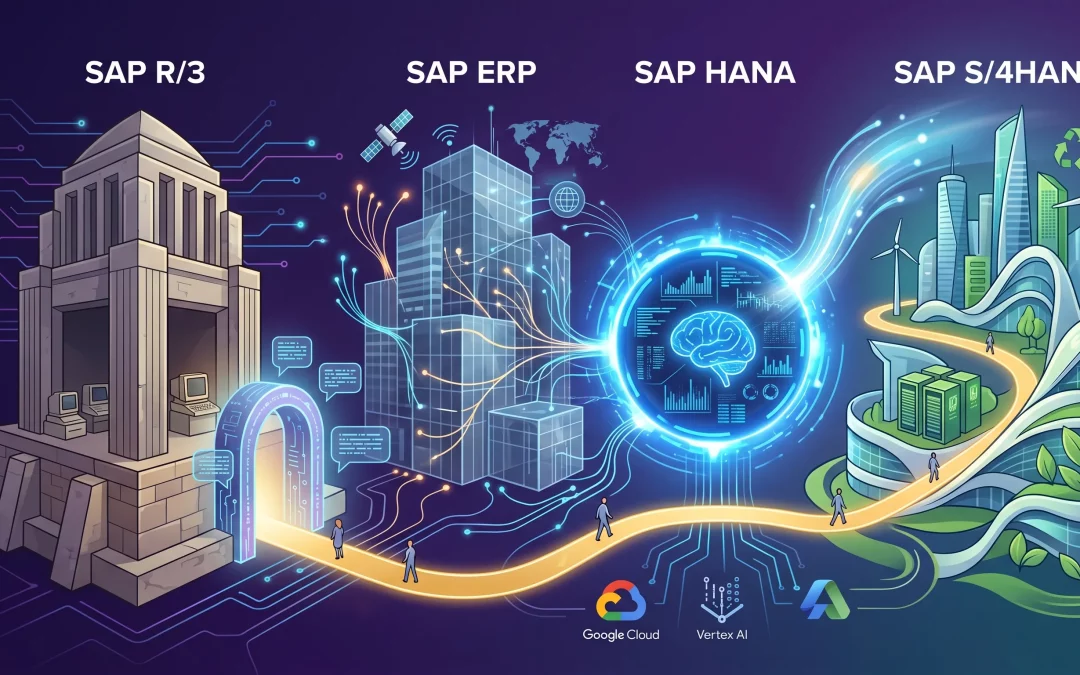 La Evolución del Núcleo Digital: De SAP R/3 a S/4HANA y el Futuro Sostenible